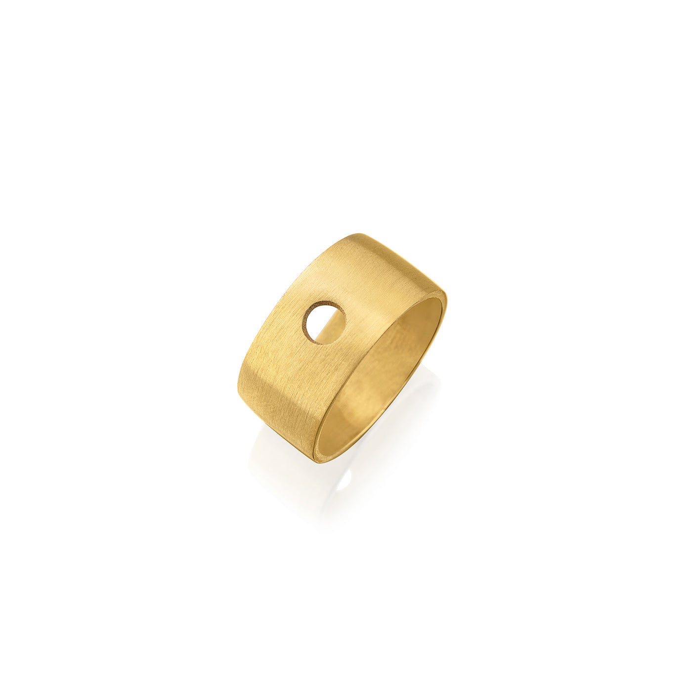 טבעת עם חיתוך עיגול בצבע זהב
