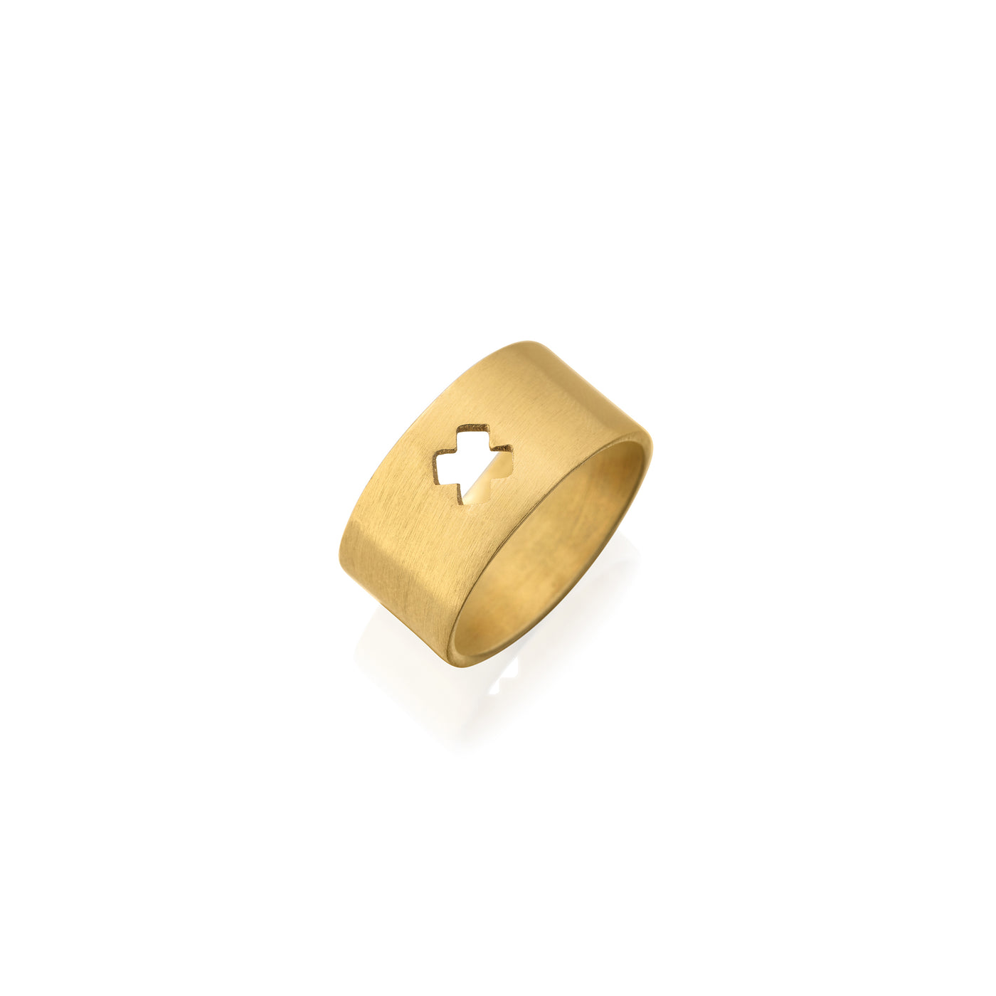 טבעת עם חיתוך איקס בצבע זהב